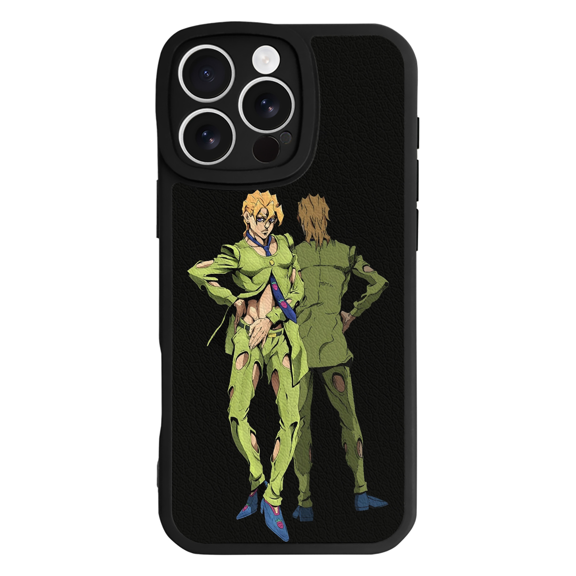 （画像用） ジョジョの奇妙な冒険 パンナコッタ?フー JoJo's Bizarre Adventure Pannacotta Fugo 【iPhone 16シリーズ対応】シリコンスマホケース（レザー調） 材質：シリコン
